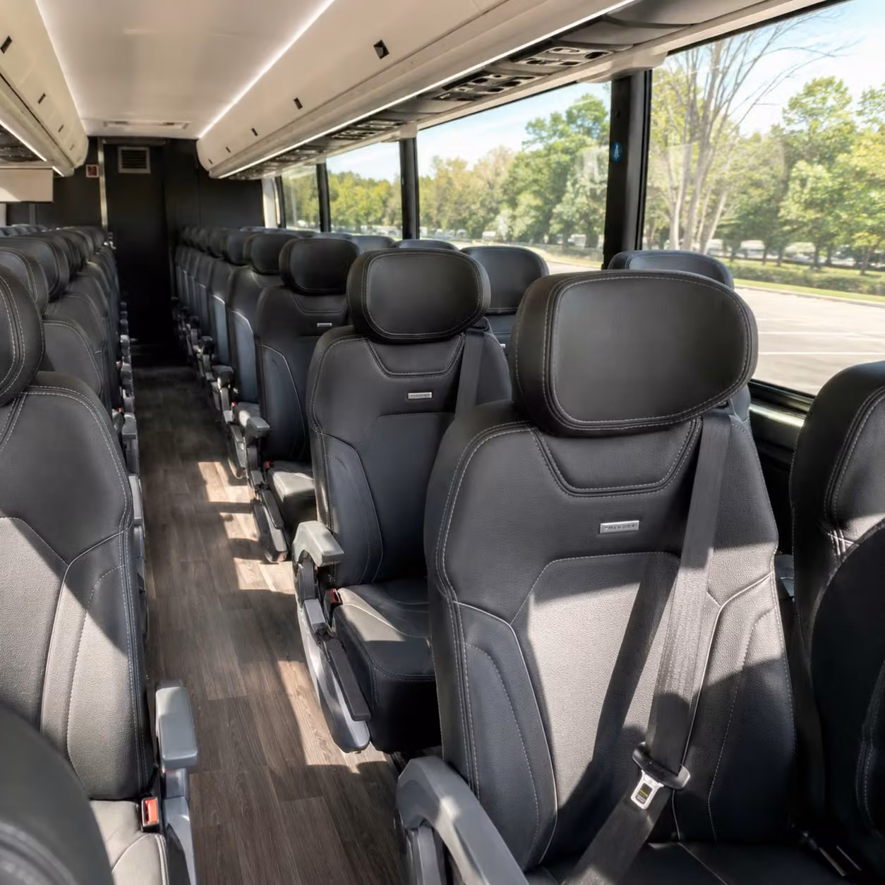 56 passenger charter bus interior